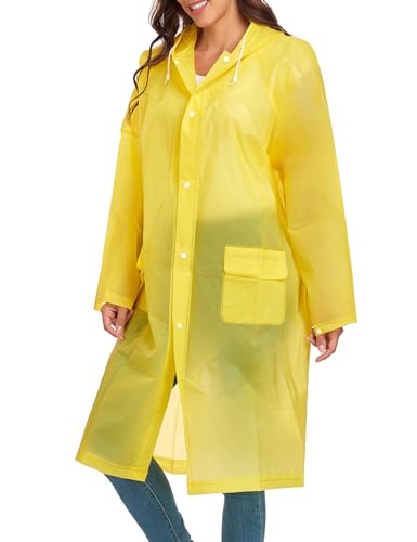 Raincoats For Women Men Reusable Portable Waterproof EVA Long Rain Ponchos with Hoods4