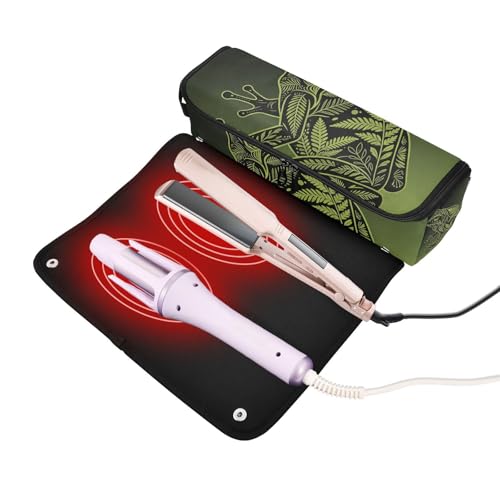 Organizador y Alfombrilla Resistente al Calor 2 en 1 para Herramientas de Cabello con Cierre Impermeable para Plancha, Rizador y Secador miniatura 2