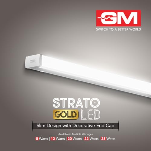 Image of GM Strato LED Batten | 20W LED Light | 2200 Lumens Bright Output | 10 Years Life | 60% Energy Saving | Glare-free Illumination | Durable Body | For Homes, Offices & Other Spaces - Pack of 10