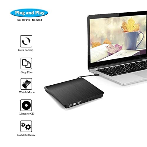 Lectora DVD externa USB 3.0 DVD-RW Slim color negro miniatura 2