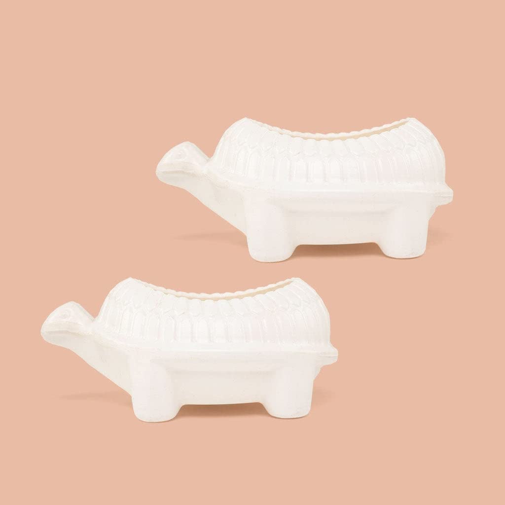 TrustBasket Tortoise Table Top Planter Pot (Pack of 2) | Heavy Duty Plastic White Indoor Planter for Home Decor. (B0BRVHHMM9) Amazon Price History, Amazon Price Tracker