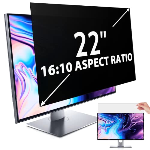 IPROKKO 22 Inch Computer Privacy Screen Filter for 16:10 Aspect Ratio, Anti Blue Light Glare Removable Screen Protective Film