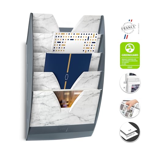 Trieur vertical mural 5 compartiments CEP rangement document 24x32 bureau marbre