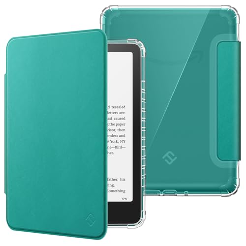 Fintie Funda para Kindle Paperwhite de 7 pulgadas (12ª generación) – 2024 y Kindle Colorsoft Signature Edition, funda transparente suave TPU con apagado automático/encendido automático, verde jade