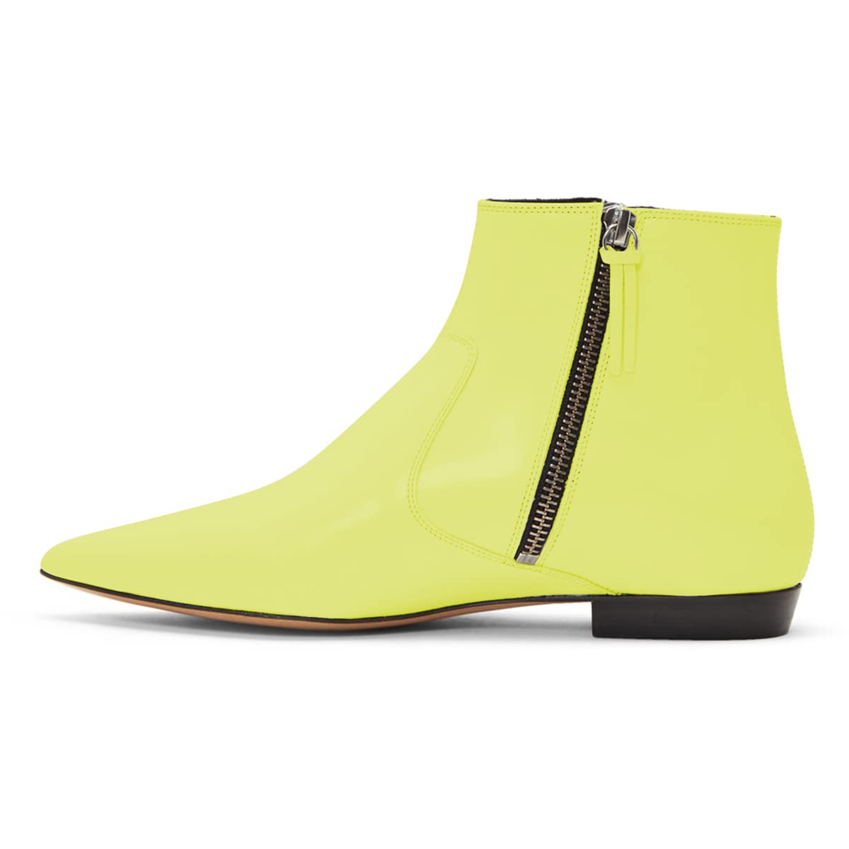 XYD Womens Formal Pointed Closed Toe Flats Ankle Boots Low Heel Booties Office Dress Shoes with Double Side
