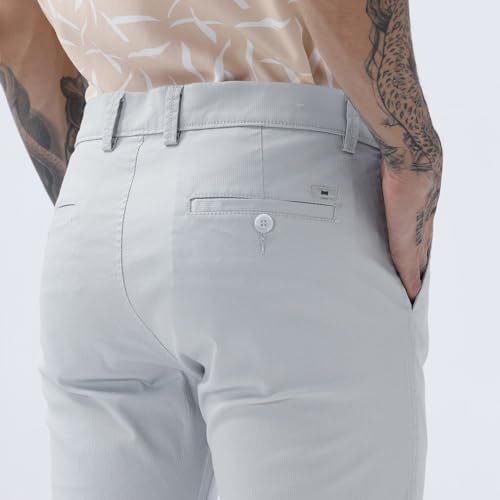 Image of BASICS Premium Cotton Stretch Formal Trousers for Men | Office Pants