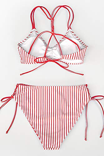 Image of CUPSHE Women's 2 Piece Bikini Set Back Braided Straps with Reversible Bottom