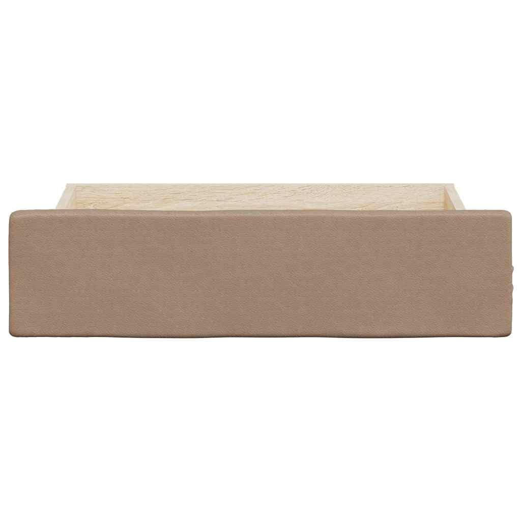 Bettschubladen 2 Stk. Cappuccino aus Holzwerkstoff und Kunstleder, 67 x 50 x 16 cm, passend für Bettgestell, Bettkasten, Stauraum und Ordnung im Schlafzimmer