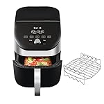 Instant Vortex Slim Digital Air Fryer comes with Compact Single Air Frying Drawer, 5 Smart Programmes - Air Fry, Bake, Roast, Grill, Reheat Capacity - Stainless Steel, 5.7L, 1700W