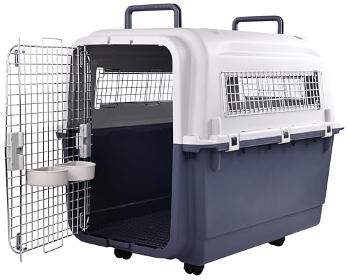 OLIXIS Plastic Kennels Pet Carrier Rolling Plastic...