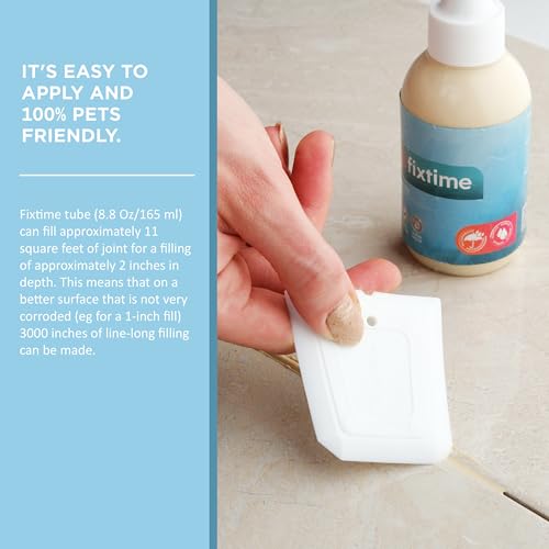 Grout Filler Repair Kit – Cream Beige Premixed Crack Filler for Floor Tiles – Fast Drying Grout Sealer with Spatula – 8 oz - Image 5
