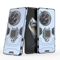 COMAKU Cover Armor per OnePlus 12, Custodia TPU+PC Antiurto con Anello Supporto - Blu