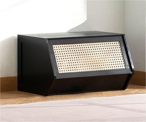 Natural Bamboo Storage Cabinet - Stackable Collector's Display Chest with Flip-Up Door, Heavy Duty Kitchen Pantry Cupboard, 51 cm Tall, Ideal for Organizing Space