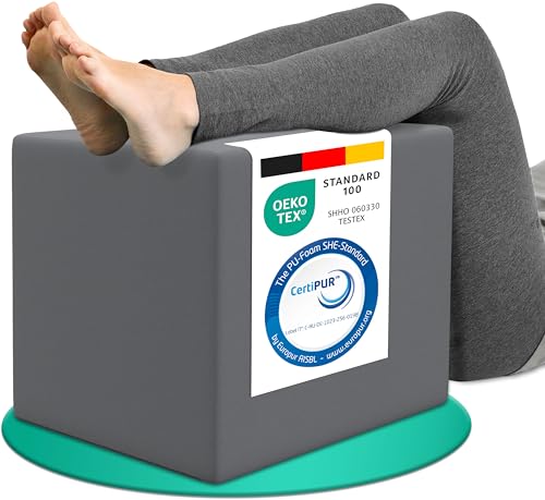 ELONEO Bandscheibenwürfel Stufenlagerungswürfel zur Stufenlagerung Stufenbett mit Bezug Fitness Würfel Schaumstoff 40 x 50 x 50 cm