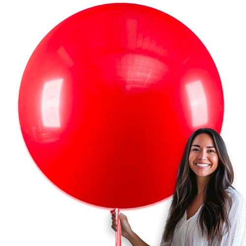 Image of PartyWoo Red Balloons 4pcs 36 Inch Red Helium Balloons for Birthday Graduation Bachelorette Citizenship Firefighter Strawberry Anniversary Cherry Casino Movie Theme Party Decorations Red-Y57