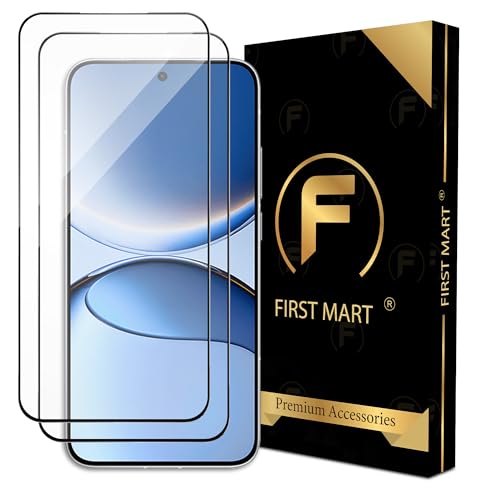 Image of FIRST MART Military Grade Gorilla Tempered Glass For Vivo Y21 (6.51 Inch) With Edge To Edge Full Screen Coverage and Easy Installation Kit | Black, Pack of 2