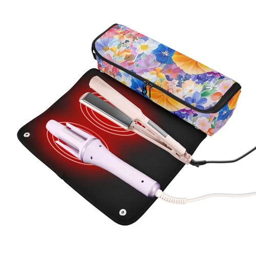 Bolsa de viaje para herramientas de cabello con tapete resistente al calor miniatura 2