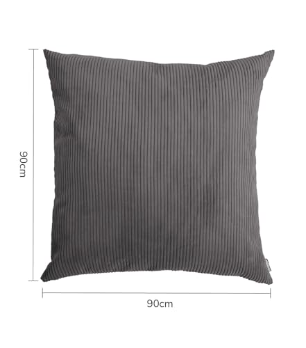 mokebo XXL Sofakissen 'Das Anschmiegsame', gemütliches Riesenkissen, XXL Kissen oder Jumbokissen mit Cordbezug, auch als Couchkissen, Liegekissen oder Bodenkissen in Anthrazit, 90x90x10 (B/H/T in cm)