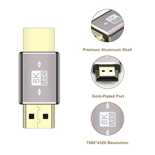 Adaptador HDMI 8K Macho a Macho Paquete x2 miniatura 5