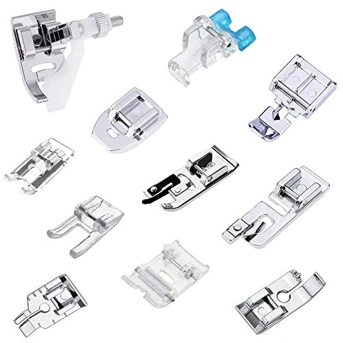 LCXYYY Kit de 11 pieds presseurs pour machine à coudre Brother Singe Janome Toyota et machines à coudre à tige basse Cover
