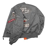 ワッペン 刺繍 中綿 フライトジャケット メンズ 秋冬 ma-1 ジャケット ナイロン ジャンパー ミリタリージャケット 防寒 エムエーワン アウター カジュアル 撥水 ブルゾン かっこいい おしゃれ 大きいサイズ F1121B