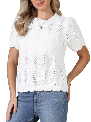 Tenue de plage chic avec ce t-shirt d'été décontracté en maille ajourée pour femme