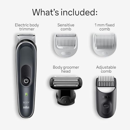 Image of Braun Body Groomer Series 5 5360,Body Groomer Hair Trimmer For Men,For Chest,Armpits,Groin,Skinsecure Technology For Gentle Use&Clean Shave Attachment,Waterproof,Cordless With 100-Min Run Time