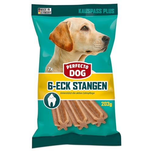 9X 7 Stück Perfecto Dog Dentasticks 6-Eck Stangen Hund Leckerli 9x203g
