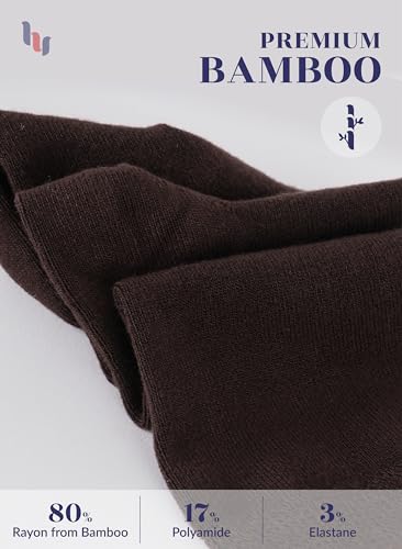 Image of Hugh Ugoli Women's Rayon Derived from Bamboo Knee High Socks Comfort Seam Long Dress Socks, Shoe Size 5-8 /8-11, 4 Pairs