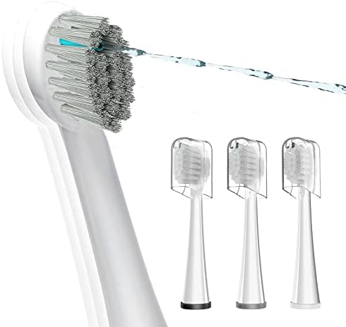 Replacement Flossing Toothbrush Heads - Compact Floss Brush Head with Crystal Cap- 3 Count - White
