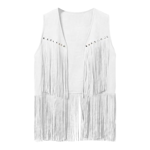 Men's Faux Suede Vest V Neck Fringe Sleeveless Western Cowboy Open Front Vest Party Club Waistcoat Jacket Tops3