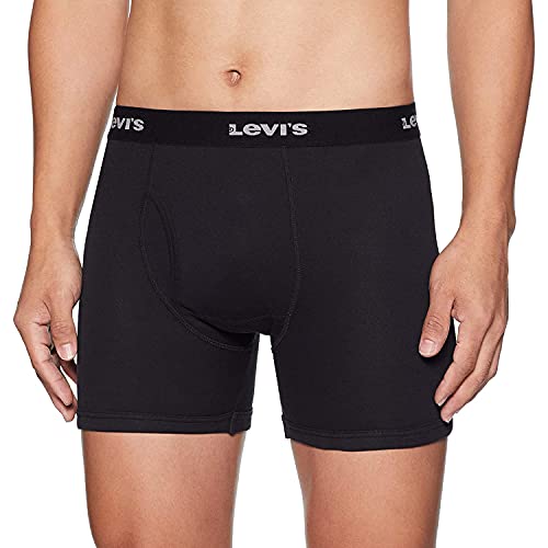 Image of Levi's 001 Classic Boxer Brief for Men | 100% Pure Cotton | Solid | Mid-Rise Men's Underwear | Anti-Roll Waistband | Durable Comfort with Extra Supportive Gusset | Functional Fly | Pack of 2