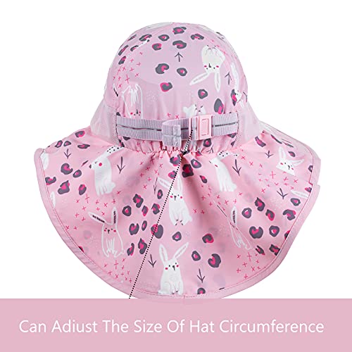 Image of Kids Sun Hat UPF 50+ Boy Girl Protection Hat Wide Brim Beach Hats with Mesh and Adjustable Chin Strap