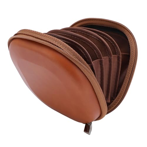 Asixxsix Lens Filter Case, PU Leather 5 Layers, Water Resistant, Shockproof, Retro Camera Filter Storage Bag for Round Filters Up to 112mm, with Hook