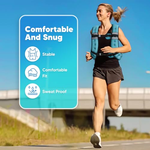 Image of Weighted Vest, 6lb /8lb /12lb /16lb /20lb /25lb /30lb Weight Vest with Reflective Stripe, for Men Women Workout Equipment for Strength Training, Running, Jogging, Fitness, Weight Loss