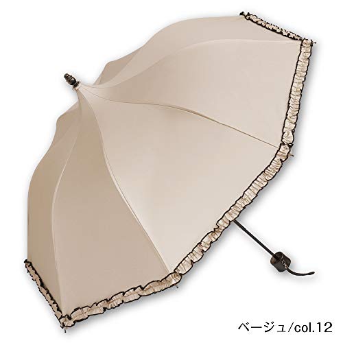 petit couleur way（プチクルールウェイ）/ ミニ折りたたみ傘 レディース  晴雨兼用 ベージュ