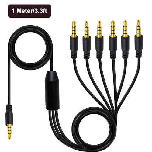 Cable de audio estéreo 3.5mm TRRS de 1 metro miniatura 3