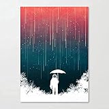 Moderne Malerei 70x90cm ohne Rahmen Abstrakte Nacht Lila Blauer Himmel Landschaft Moderne Poster Drucke Bild Wohnwand Dekor