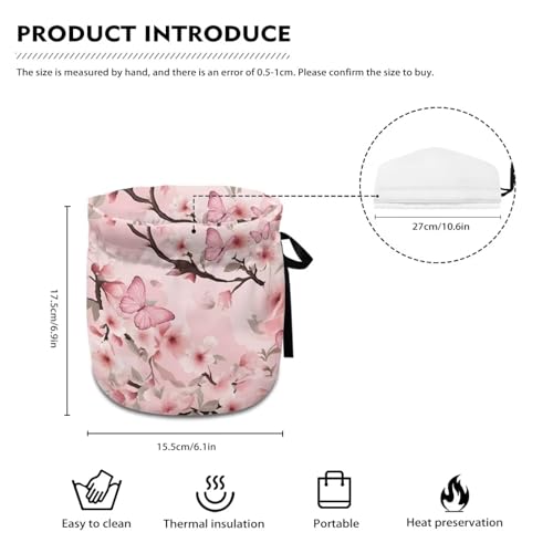 Image of Pink Cherry Blossom Tea Pots Cosy Cotton Tea Cosy for Teapots Dust Cover Breakfast Insulation Lid Warmer Tea Cosy Kitchen Coffee Table Decorative Accessories