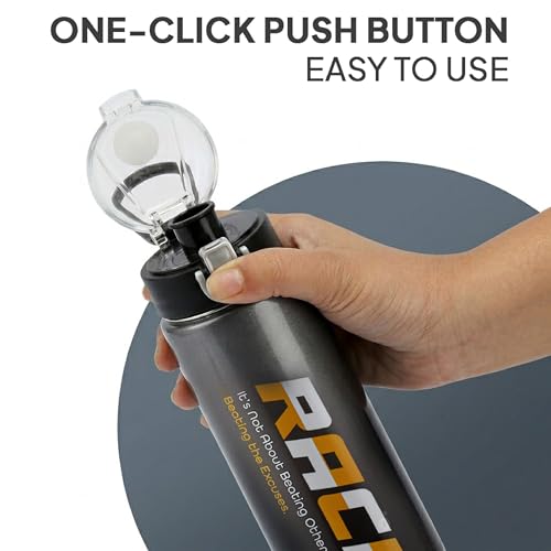 Image of CELLO Puro Steel-X Race Insulated Water Bottle for Daily Use 900 ml Black | Stylish Colorful Easy Press Open Leak Proof Inner Steel Insulated Water Bottle for School, College, Travel, Biking & Office