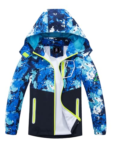 Image of SaphiRose Kids Waterproof Rain Jacket Mesh Lined with Removable Hood | Lightweight rain coat, windproof, breathable, school, camping, travel, outdoor play, boys and girls