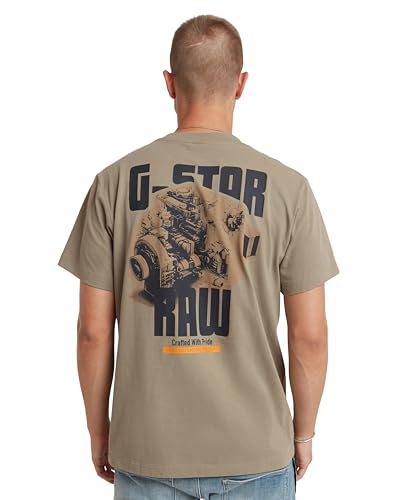 G-STAR Raw Men's Engine Back Graphic Loose T-Shirt, Shamrock, Large