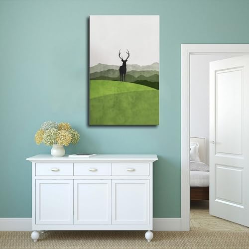 Impression sur toile cerf de 60 x 90 cm pour salon moderne - 4