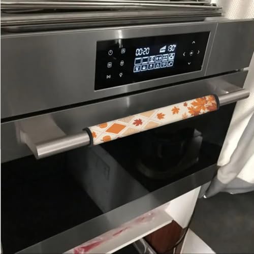 Image of Fall Decor Refrigerator Door Handle Covers Set of 6 Washable Kitchen Appliance Decor Handles Keep Clean Anti-Slip Fridge Accessories Home Decor, Maple Leaf Autumn Beige
