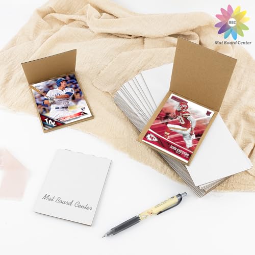 Image of Mat Board Center, 100 Sets 3x4.5 Graded Card Shipping Protector, Corrugated Packaging Pad, Folding Cardboard Sleeves for Trading Card Folders Mail Shipping Stiffeners, Cardboard Divider