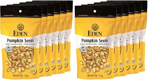 Image of Eden Organic Pumpkin Seeds, Shelled, Dry Roasted and Lightly Sea Salted, to Eat, 4 oz (12-Pack)