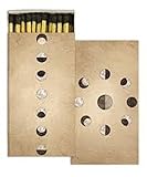 HomArt Large Decorative Phases of The Moon Candle and Fireplace Wood Matches (Set of 2)
