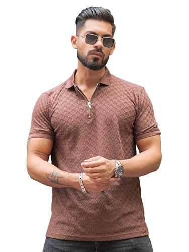 Image of Maniac || Mens || Kite || Textured || Polo Neck || Half Sleeve || Cotton || Slim Fit || Tshirt