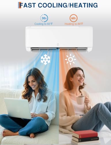 Image of Garvee 24,000 BTU Mini Split Air Conditioner with Heat Pump, 21 SEER | Cools Up to 1500 Sq. Ft, Inverter AC with Installation Kit & Remote, Ductless AC Unit with Pre-Charged Condenser, 230V, White