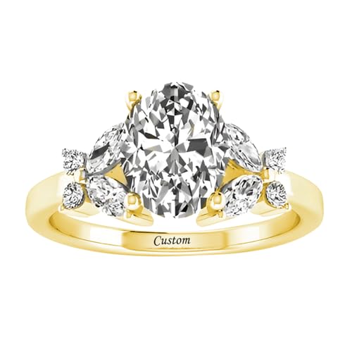 Personalized Moissanite Butterfly Engagement Ring 10K/14K/18K Solid Gold/Sterling Silver Butterfly Ring Customized Name Engagement Wedding Promise Jewelry Gift for Women Couple Lover2